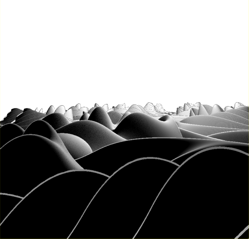 Harmonic hills again, improved GLSL shader with the Moire banding removed Harmonic hills